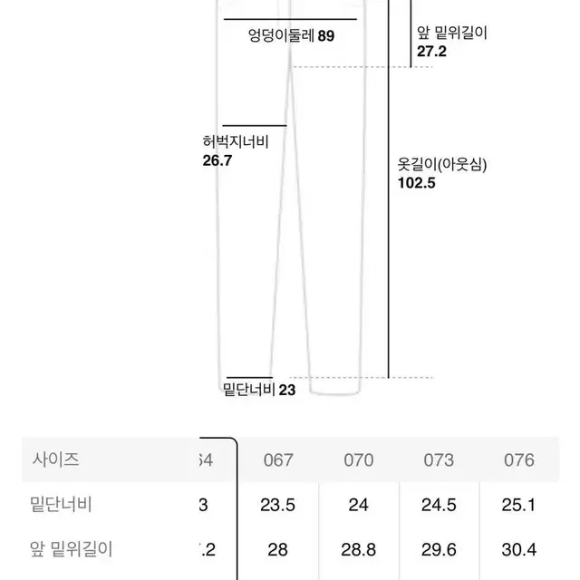 에잇세컨즈 워싱 기모 데님팬츠 76사이즈 새상품