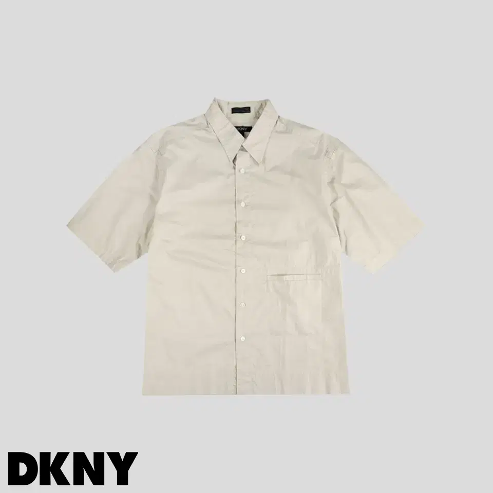 DKNY 오트밀 베이지 아메카지 시티보이 코튼100 반팔셔츠 하프셔츠 M