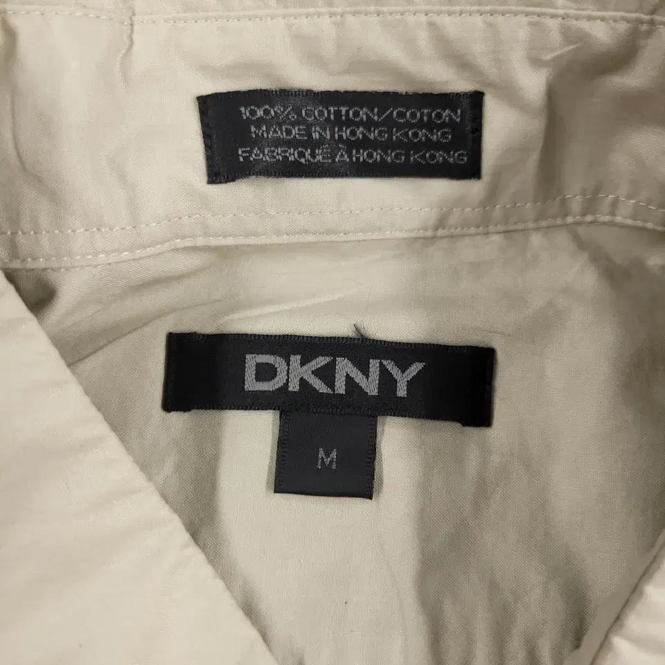 DKNY 오트밀 베이지 아메카지 시티보이 코튼100 반팔셔츠 하프셔츠 M