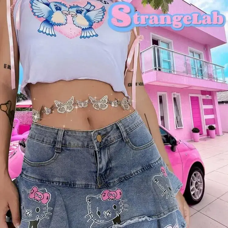 [Harajuku] Butterfly waist chain belt (2col)