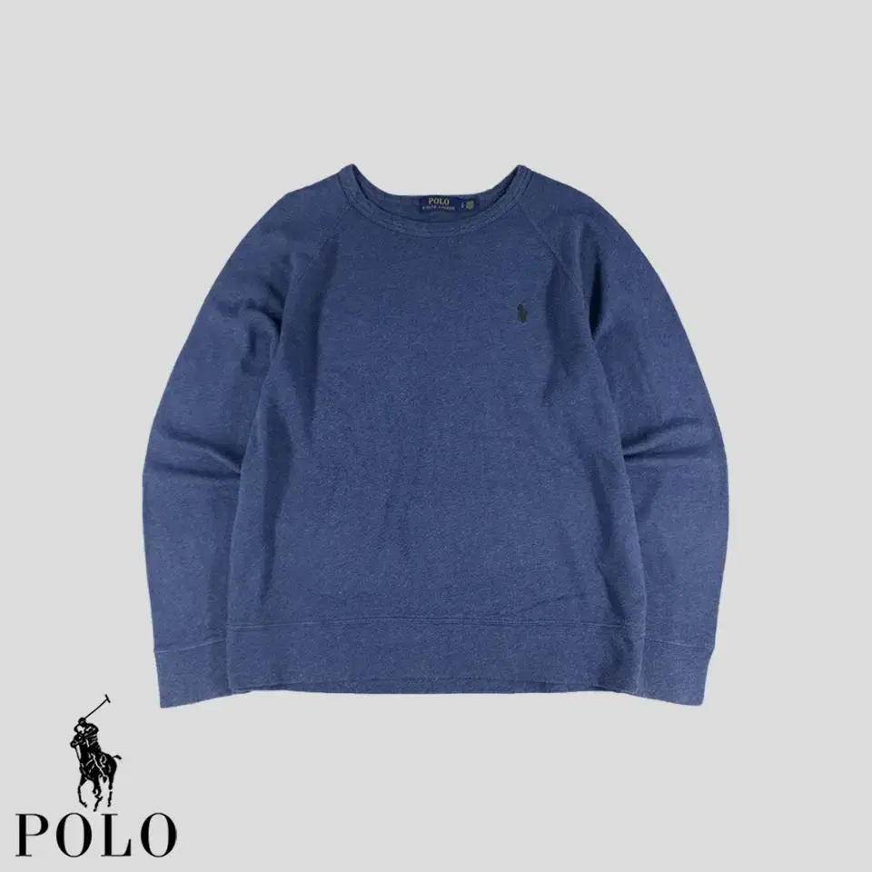 Polo Ralph Lauren Smoke bloo Black Pony Cotton100 Sweatshirt L