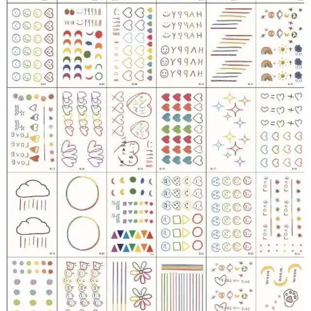 [대량구매환영]컬러 타투스티커 30장 세트 헤나 문신
