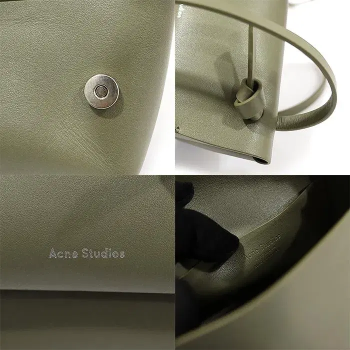 Acne Studios(아크네스튜디오)다크그린레더알렉산드리아미니펄스숄더백