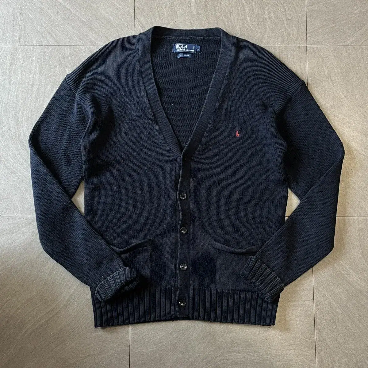 Polo Genuine Navy Harvey Cotton Knit Cardigan