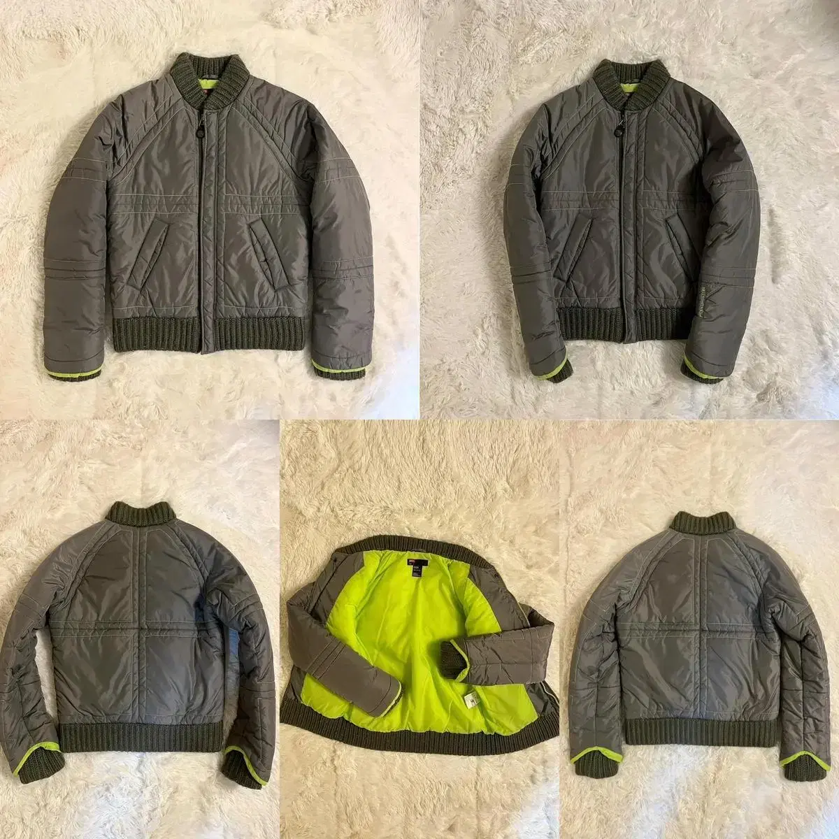 diesel archive cross nylon padded jacket