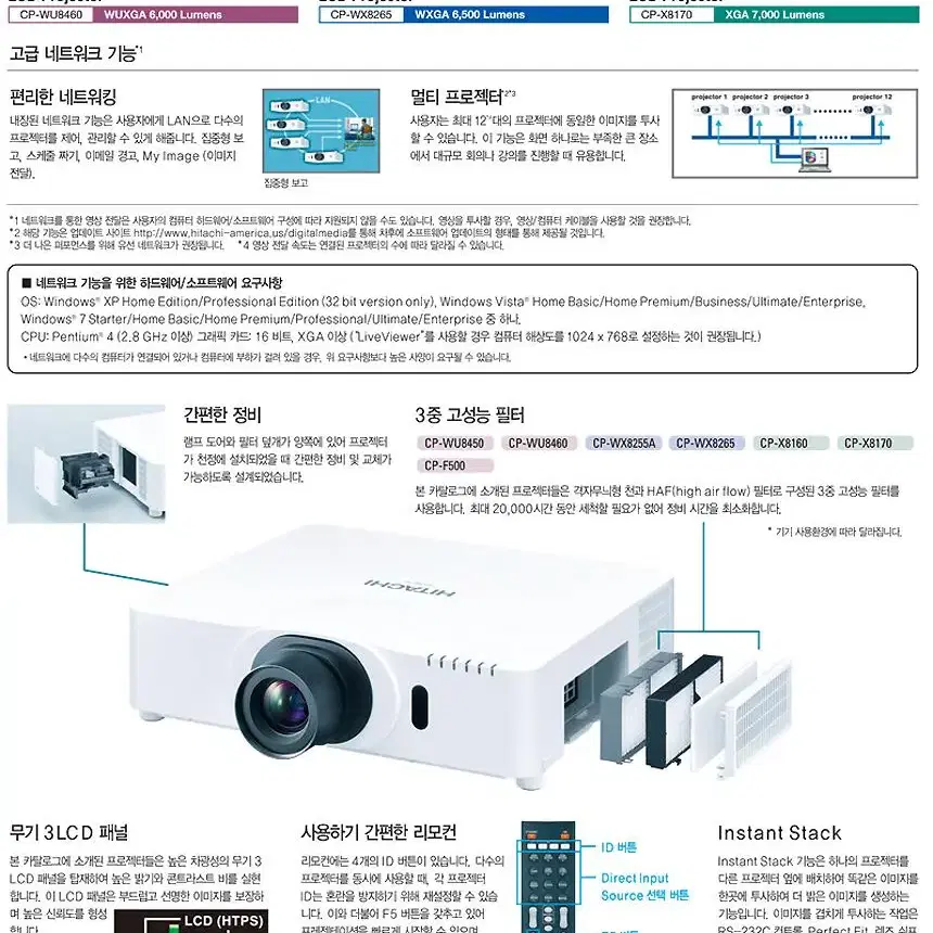 중고빔프로젝터 히타치 CP-X8160 /6000안시 강당 교회 업소용