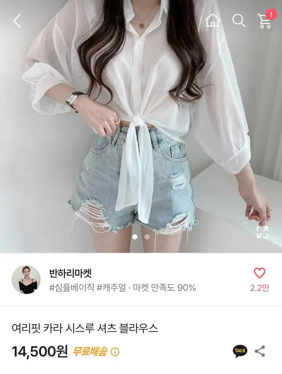 에이블리 시스루 블라우스