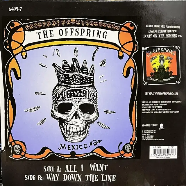 (칼라반)오프스프링 Offspring -All I Want 7인치 lp