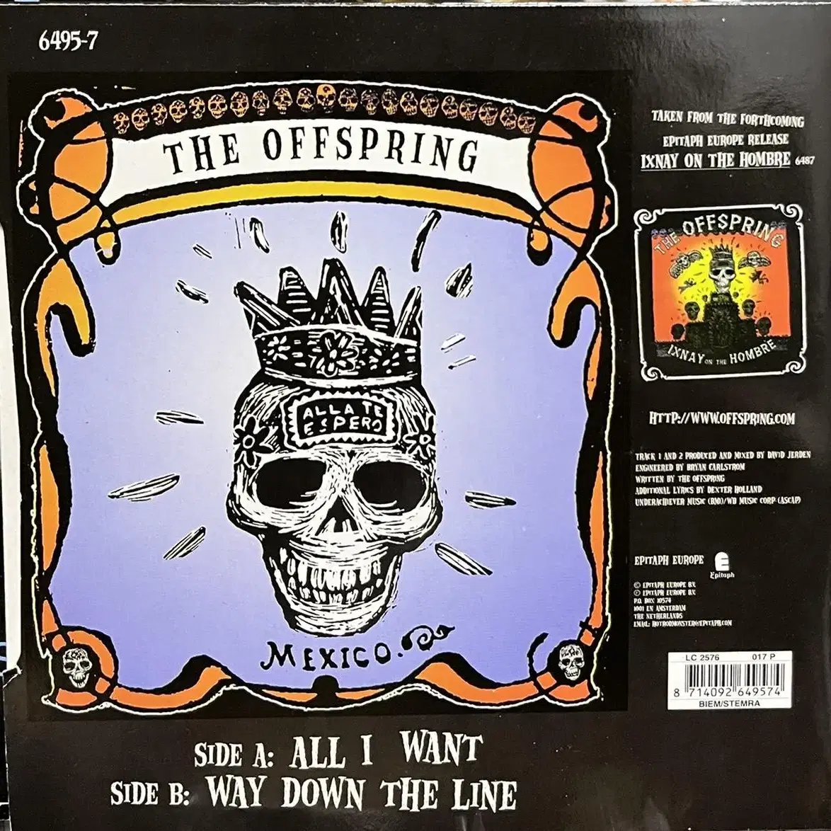 (칼라반)오프스프링 Offspring -All I Want 7인치 lp