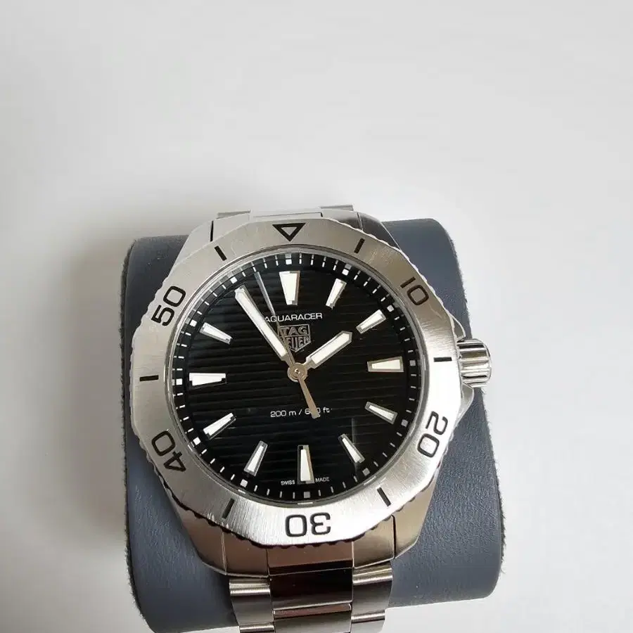 태그호이어 아쿠아레이서 200 쿼츠 검판 40mm 메탈 시계 wbp111