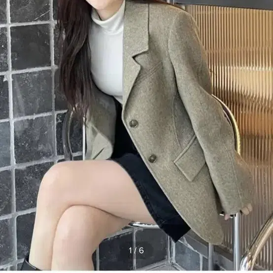 온앤온 정채연 자켓 퍼플 멜란지