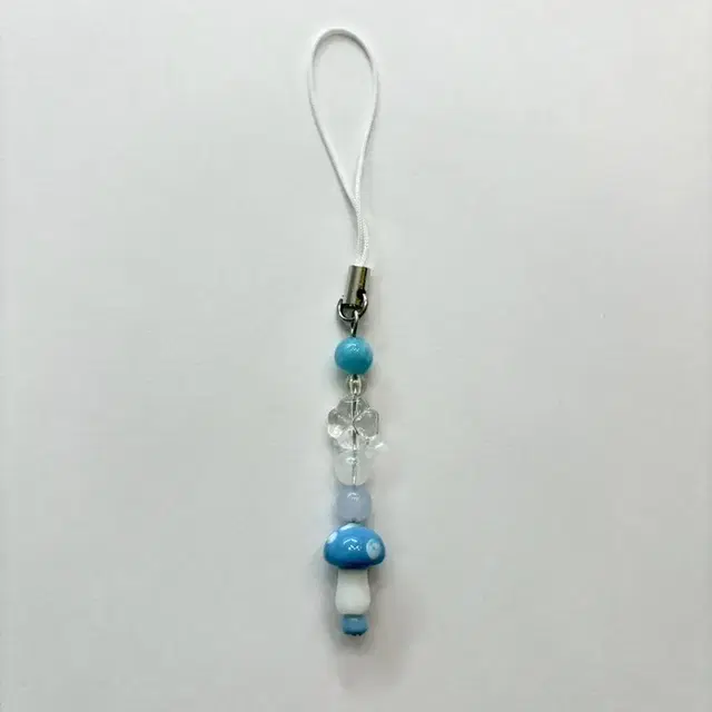 블루 버섯 비즈 키링 beads keyring