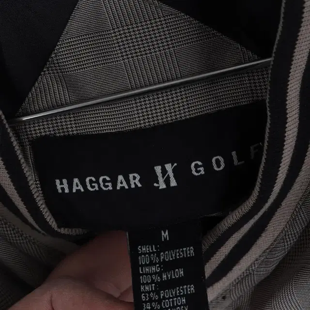 HAGGAR GOLF 체크무늬 브이넥 웜업