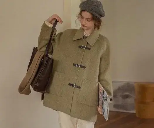 르니나 코트 CAEL handmade woolbuckleshortcoat