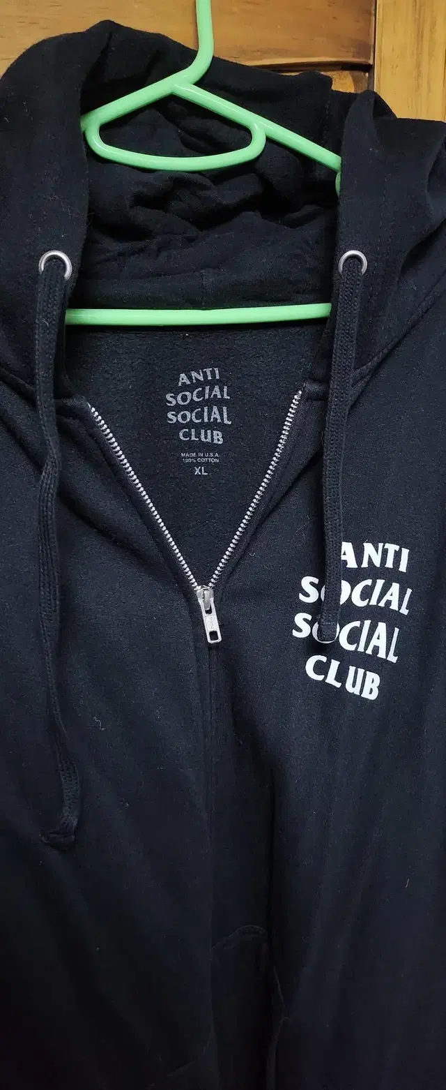 [XL] 안티소셜클럽 ASSC 후드 집업 블랙