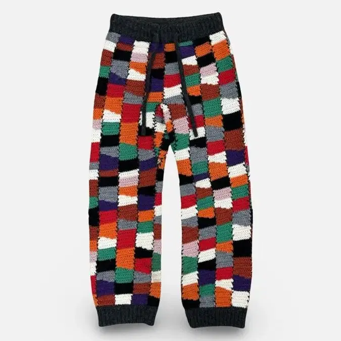 (M) 마르니 CROCHET-KNIT PATCHWORK TROUSERS