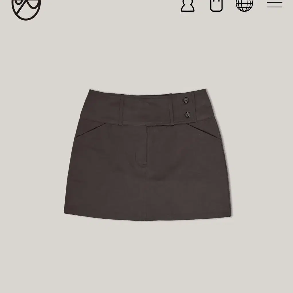 Ouro 아우로 BUTTON MINI SKIRT [ CHARCOAL ]