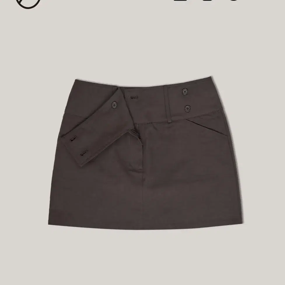 Ouro 아우로 BUTTON MINI SKIRT [ CHARCOAL ]