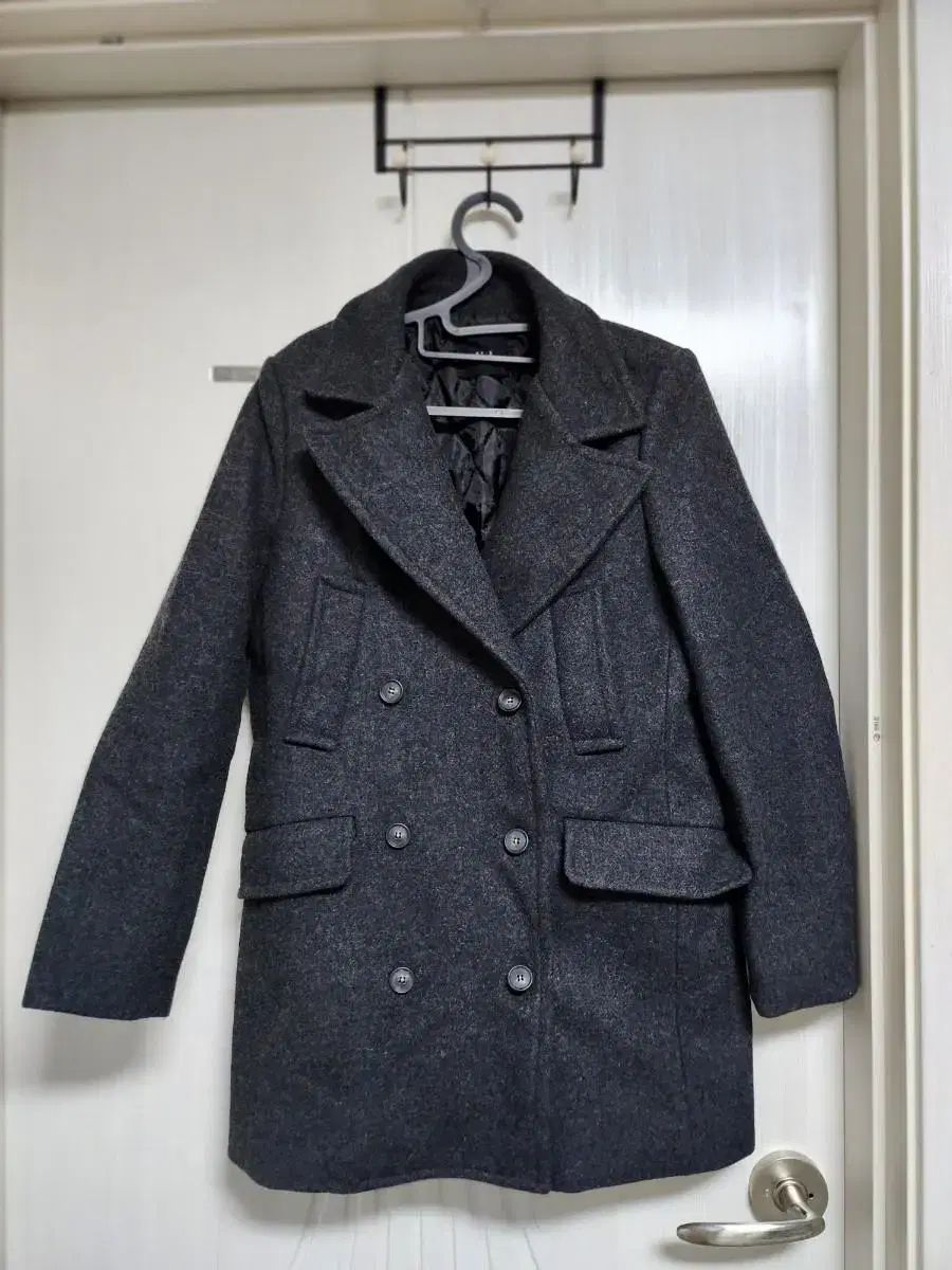 (New)Standard Fit Lined Quilted Cotton Coat Charcoal