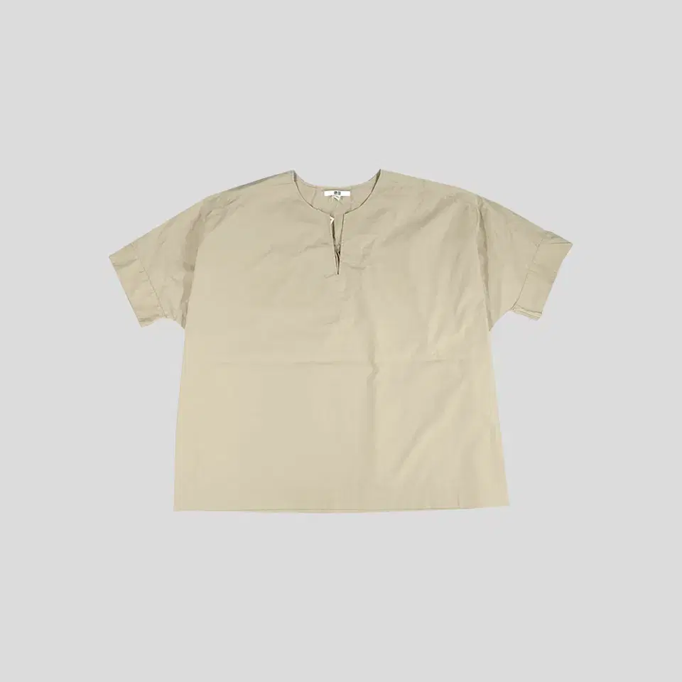 Uniqlo Beige Trim Neck Cotton100 Simple Overfit Short Sleeve T-Shirt New 2XL