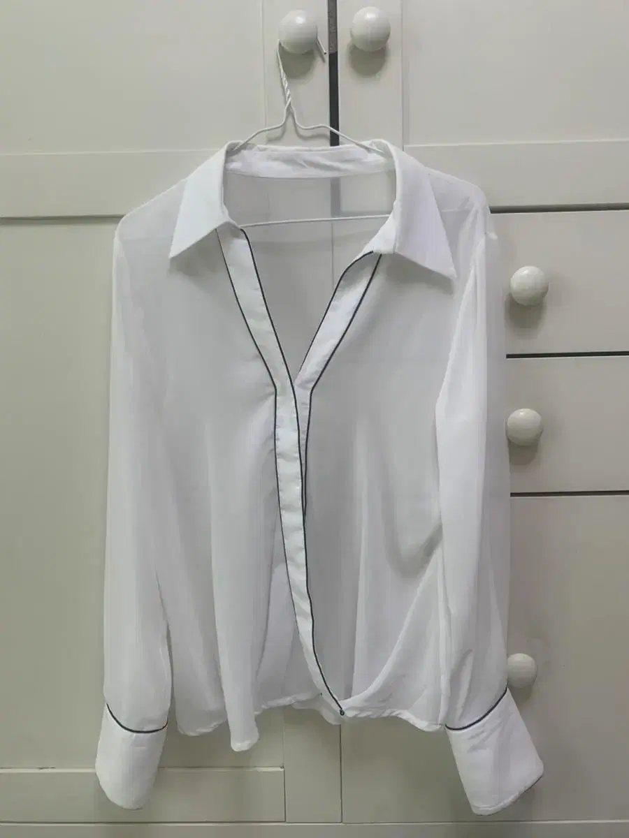 White see-through blouse (1-time wear)