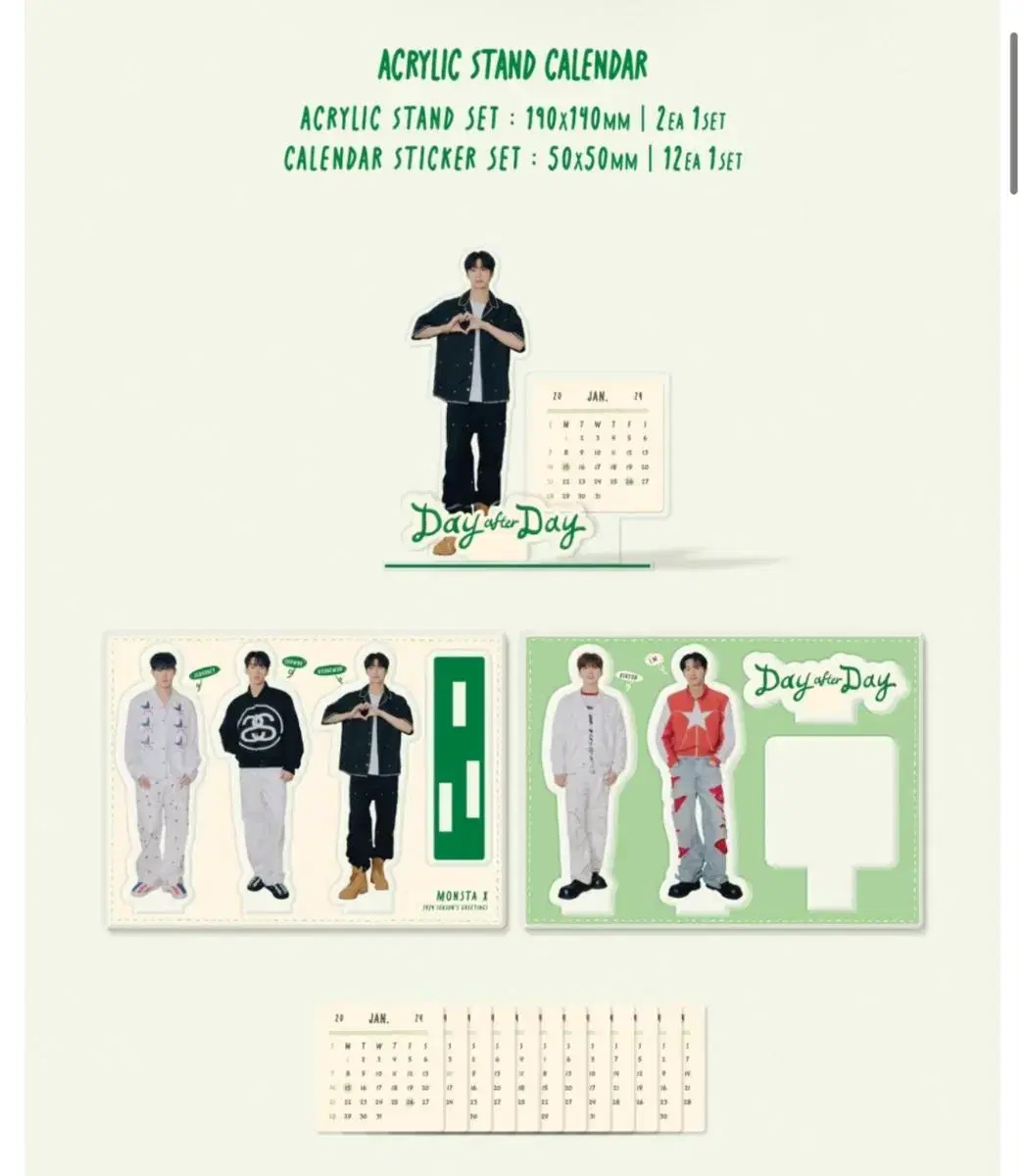 Monsta X seasons greetings acrylic stand Calendar bulk WTS!