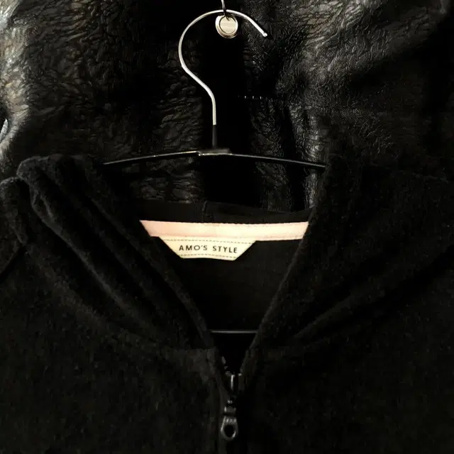 Vintage AMO'S STYLE black hood zip up