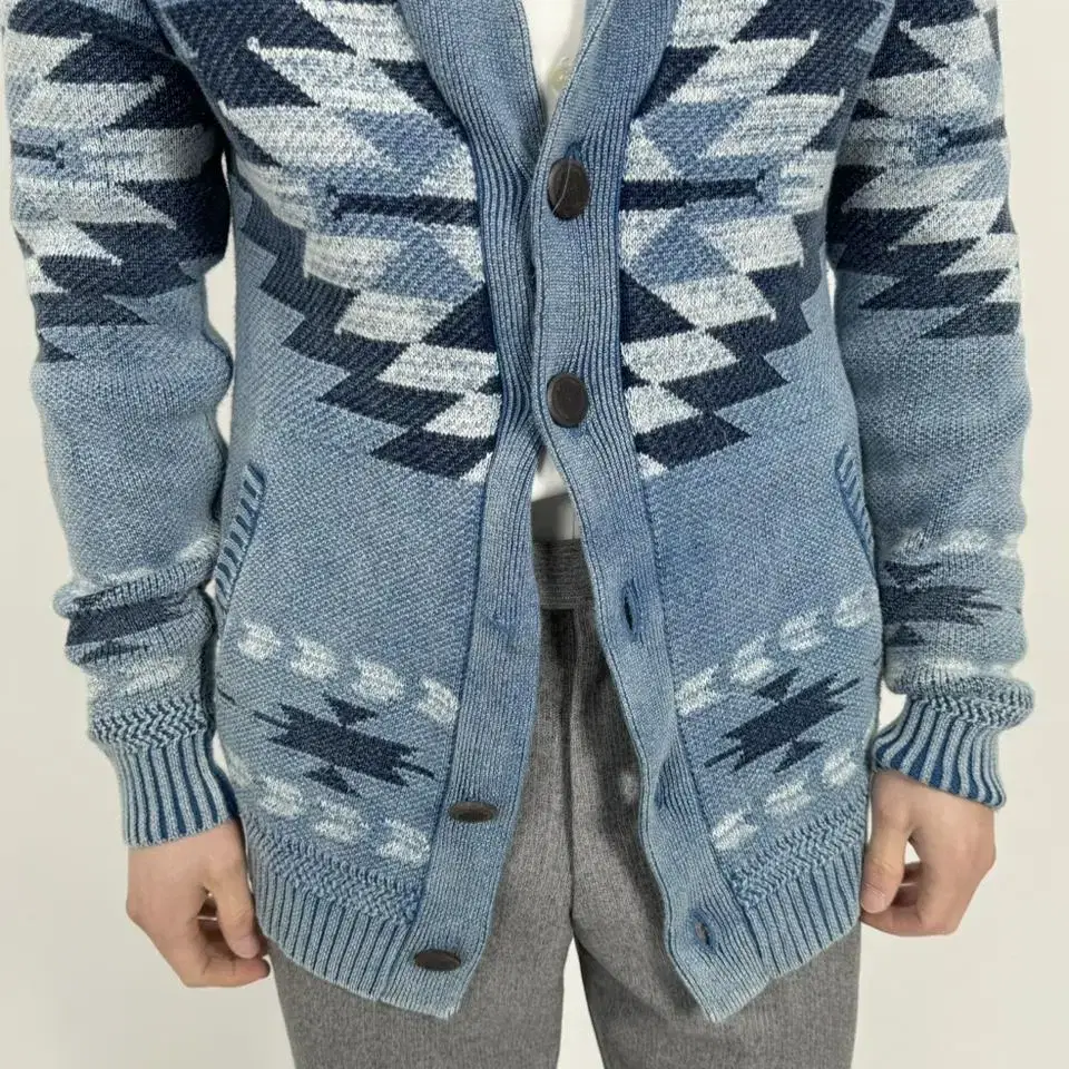 Vintage Navajo pattern shawl collar