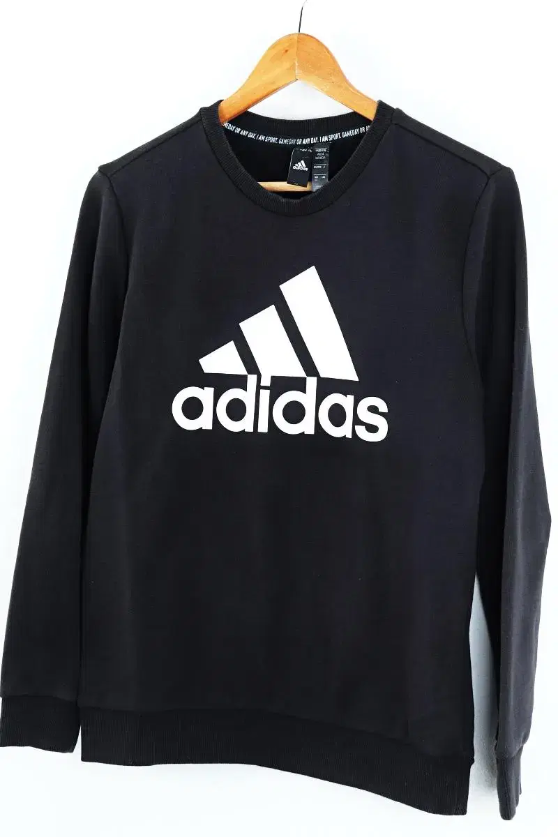 (S) Adidas Man Man T-Shirt Black Basic Big Logo - A1E2