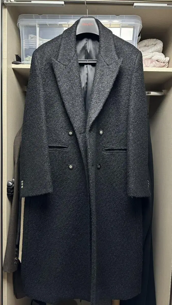 STU OFFICE Double black coat size M