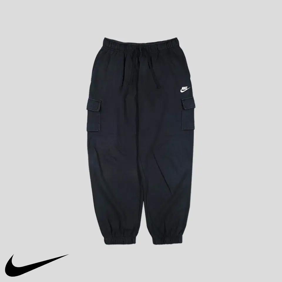 Nike Black and White Futura Logo Embroidery Banding Cargo Pockets Cotton Blend Jogger Pants Sweat