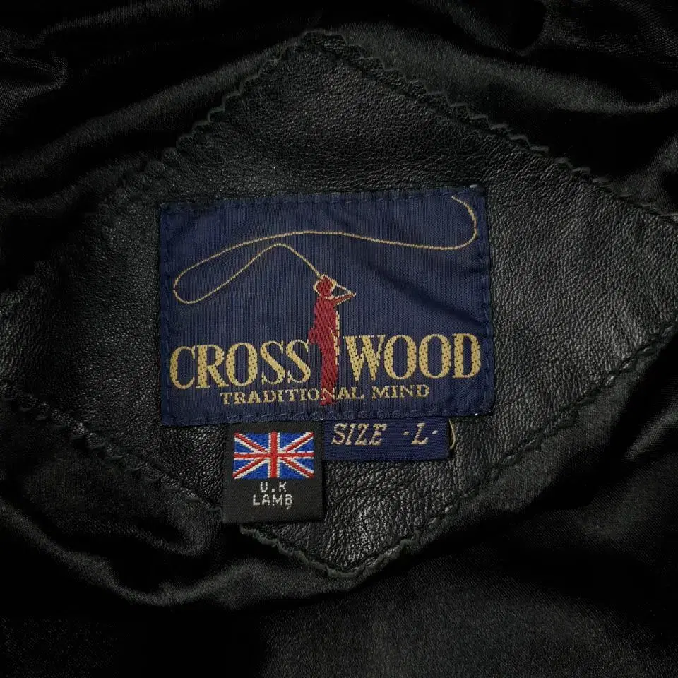 CROSS WOOD 블랙 양가죽 램스킨 카라넥 레더자켓 가죽코트 레더코트