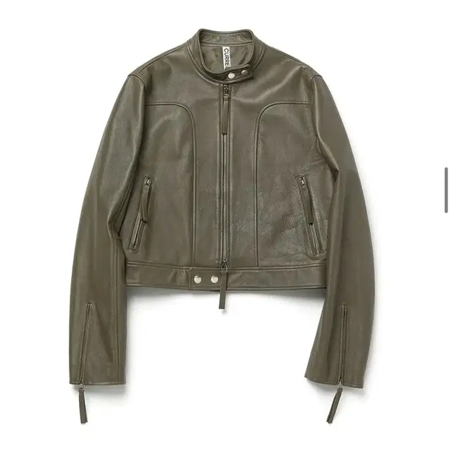 커렌트 LEATHER CAFE RACER JACKET [KHAKI]