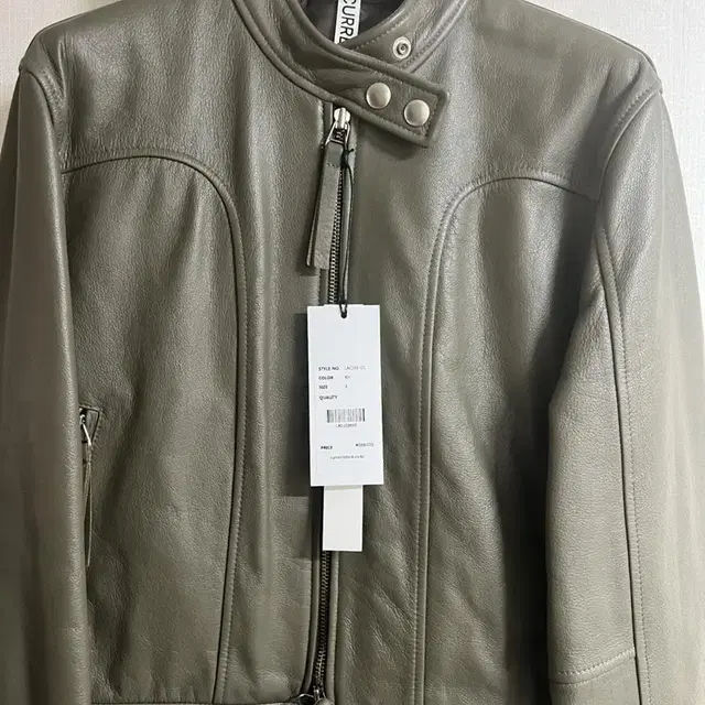 커렌트 LEATHER CAFE RACER JACKET [KHAKI]