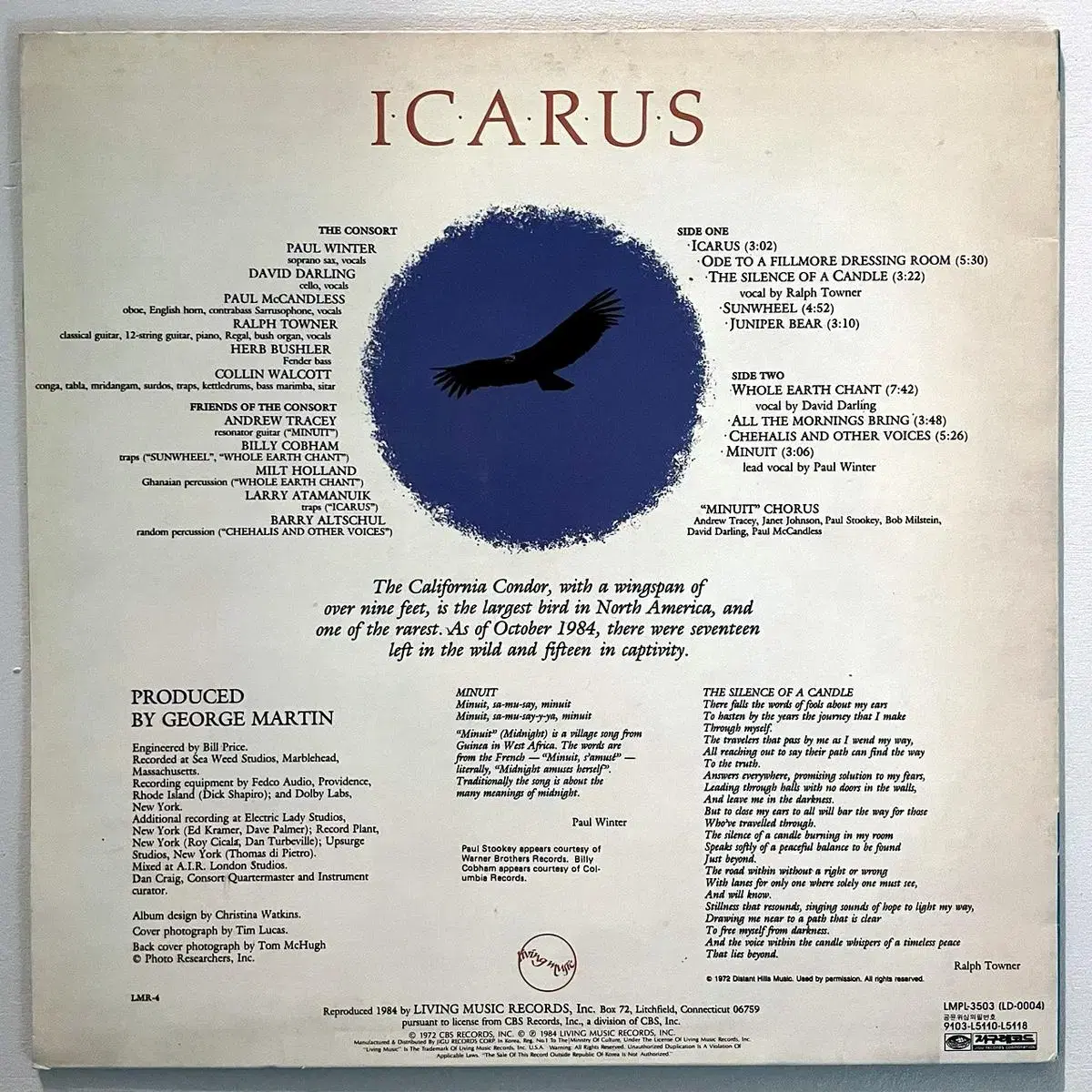 Paul Winter Consort - Icarus LP