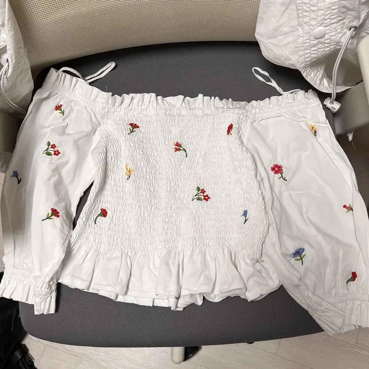 Zara Floral Embroidered Off Shoulder