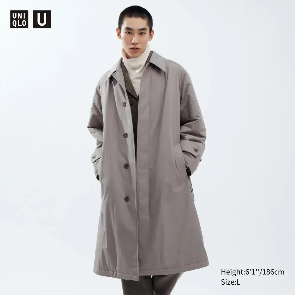 [S] *New* Uniqlo U Padded Single-breasted Coat Gray