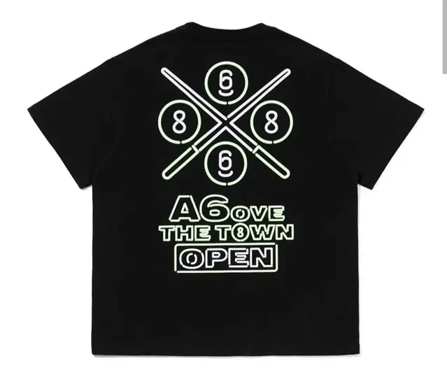 A6OVE x 8BallTown NEON TEE BLACK_L size