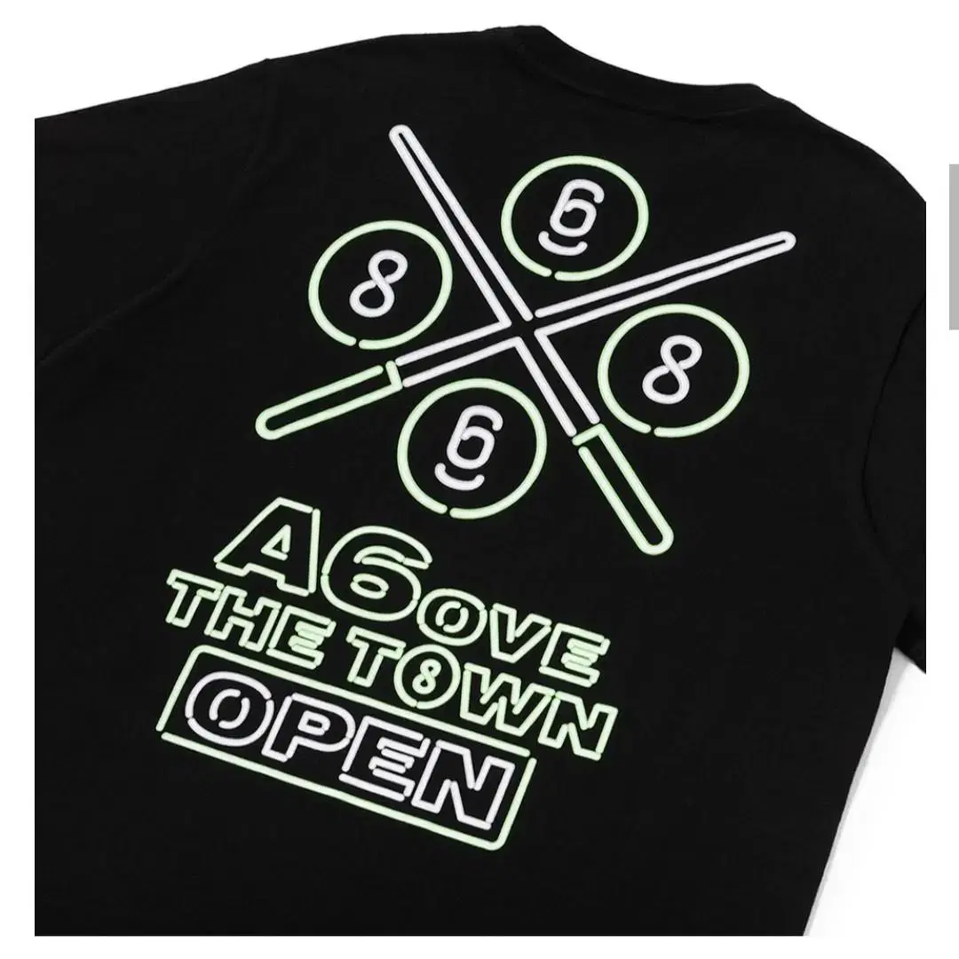 A6OVE x 8BallTown NEON TEE BLACK_L size