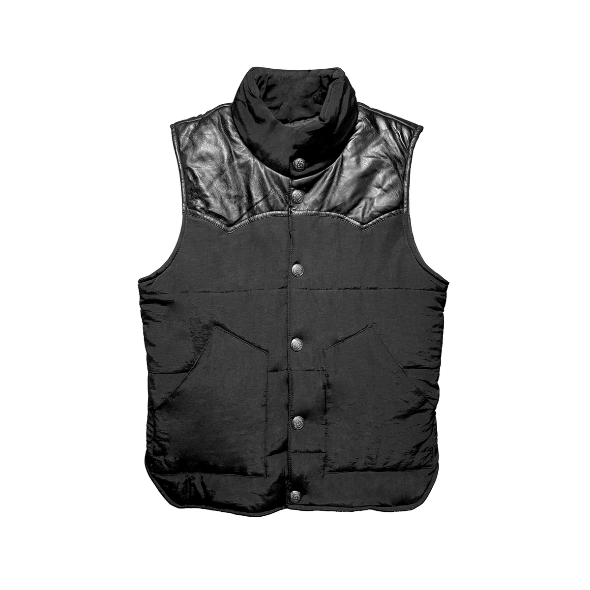 Chrome Gothic button Padded Vest