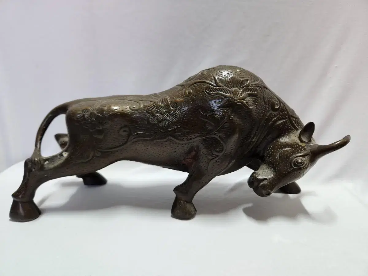 Large brass bull