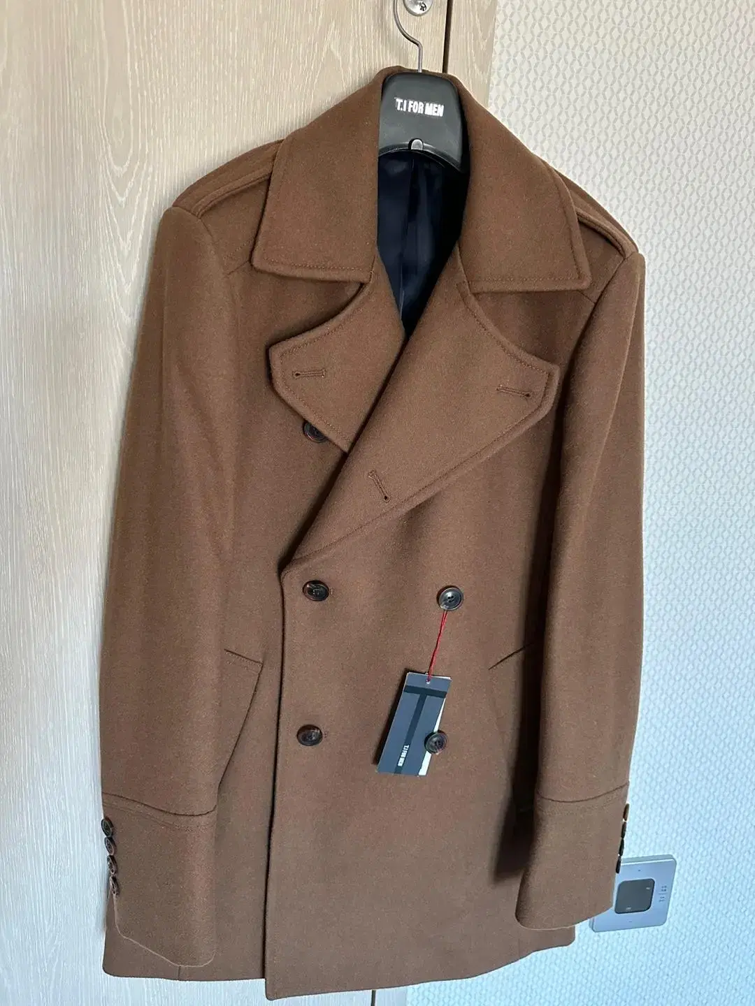 TIIFORMAN Camel Double-breasted Felt Coat New Arrivals Peacoat Single Coat Series