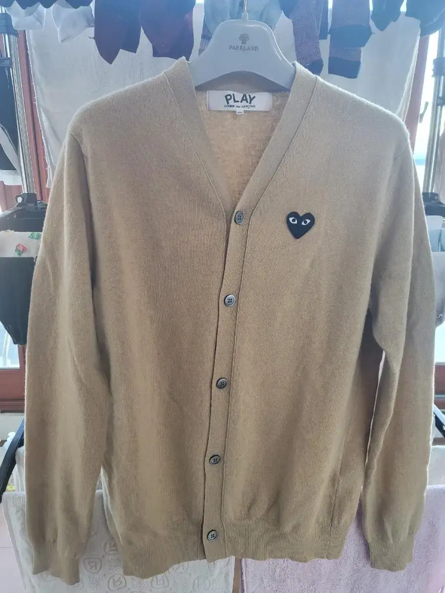 Comme des Garçons Song Cardigan XL Beige Black with Pen sells