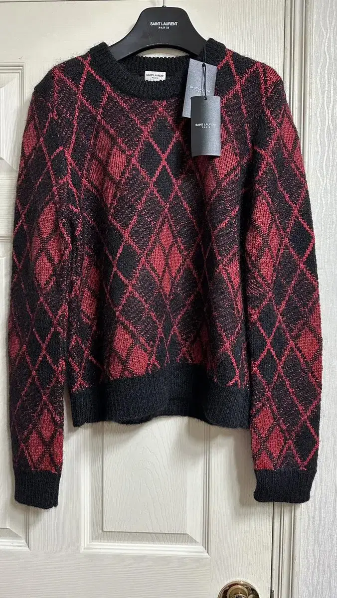 Saint Laurent Patterned Keum Yarn Knit Size L New in Korea