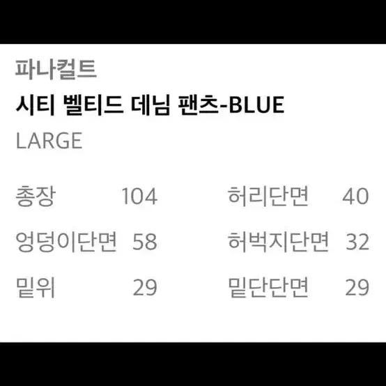 시티 벨티드 데님 팬츠 BLUE