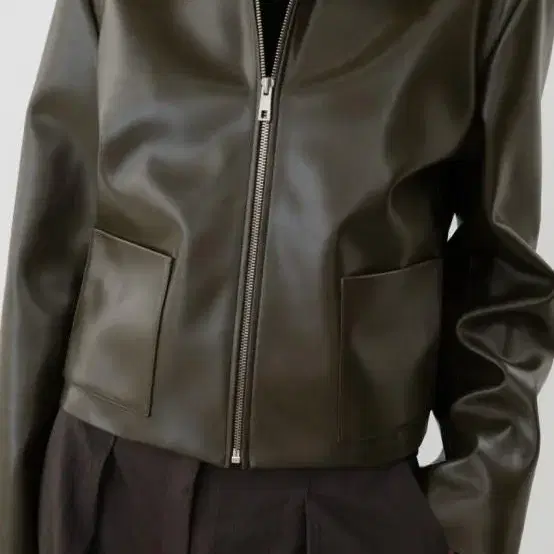 rrace Faux Leather Zip up Jacket 가죽자켓