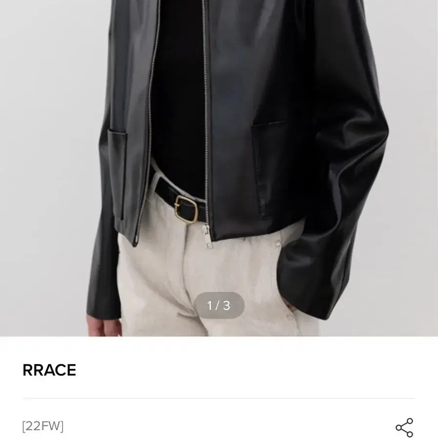 rrace Faux Leather Zip up Jacket 가죽자켓