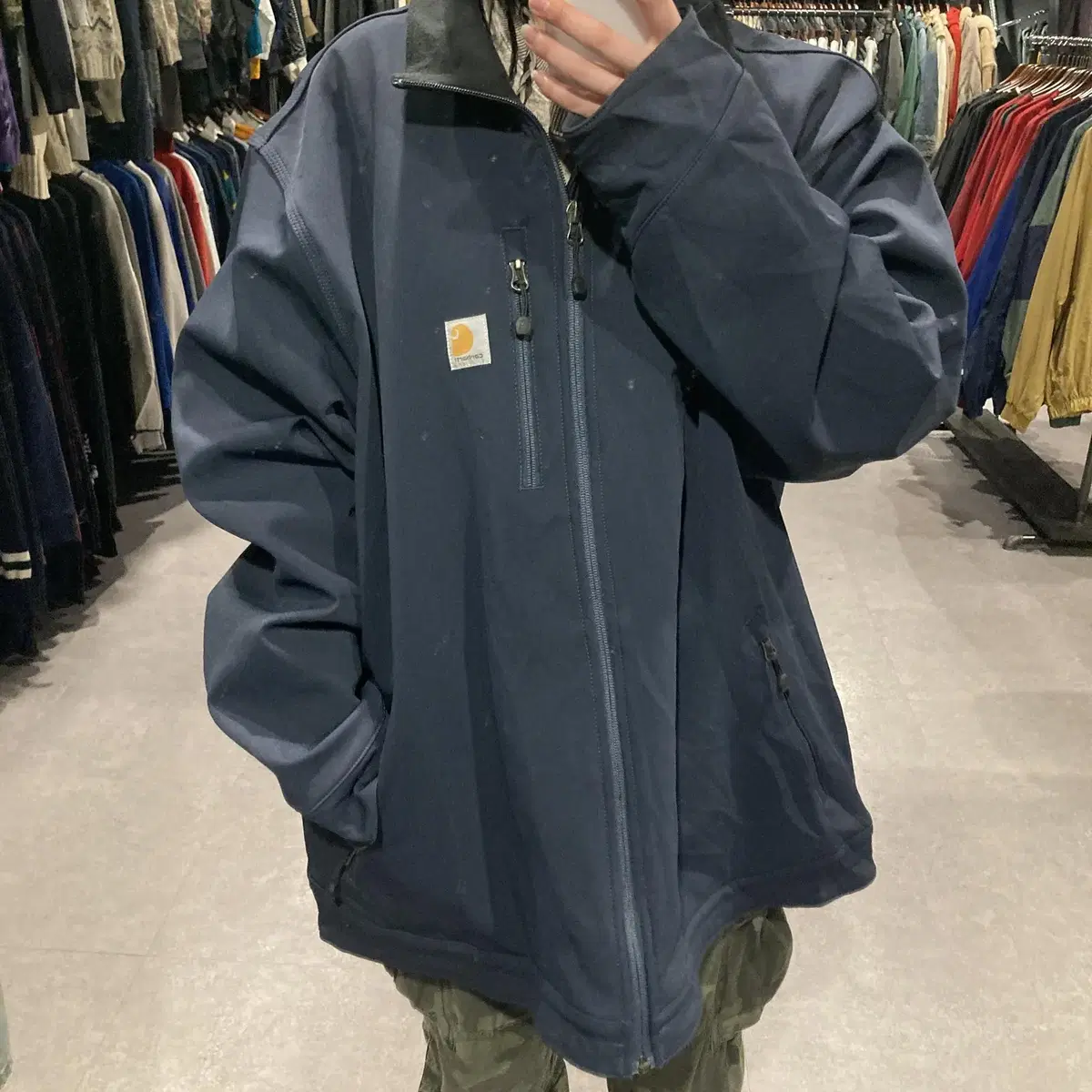 CARHARTT 칼하트 앞면 로고 패치 오버핏 바람막이 자켓 (3XL)