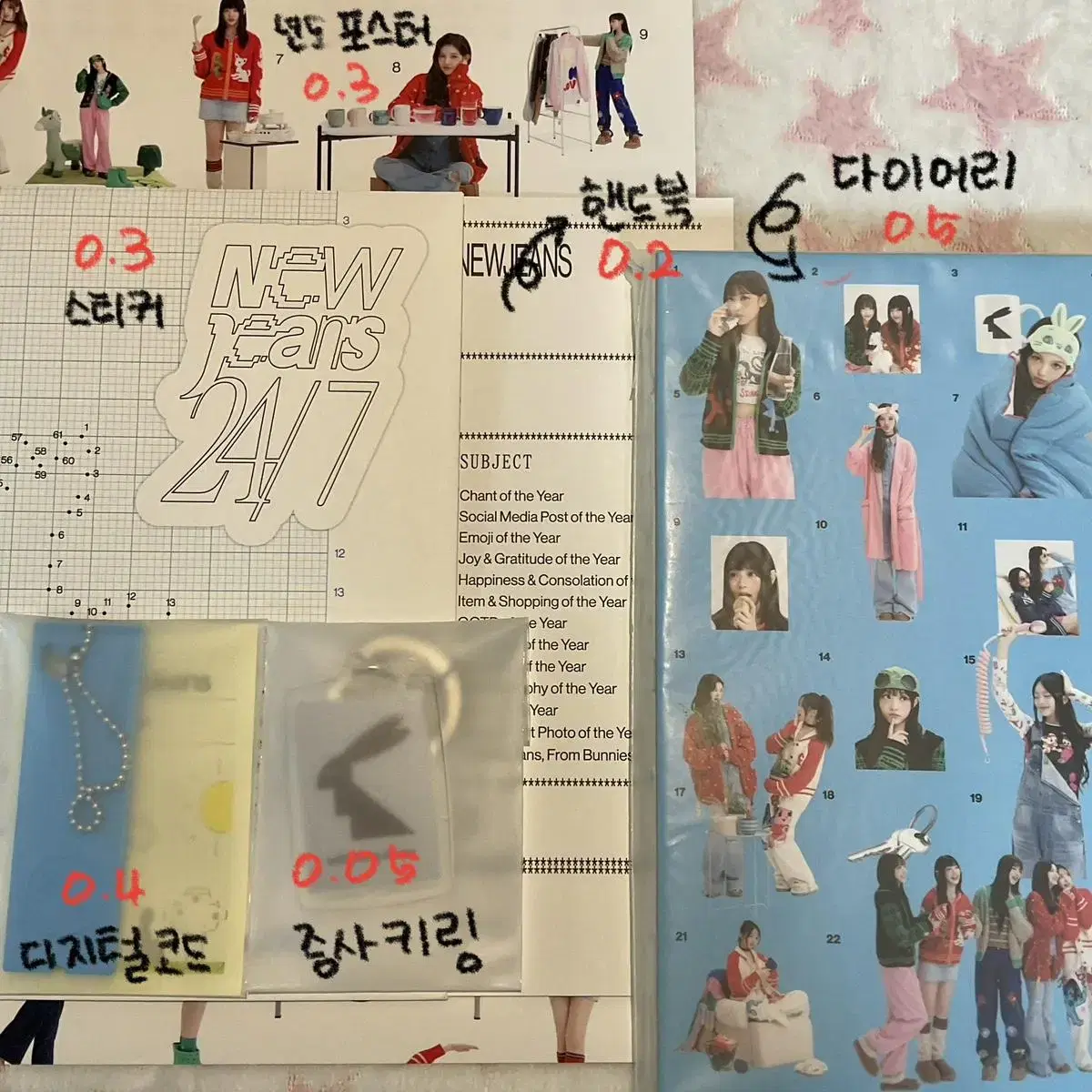 New Jeans season's greetings 2024 photocard buncheol Components minji hanni danielle haerin Hyeyin