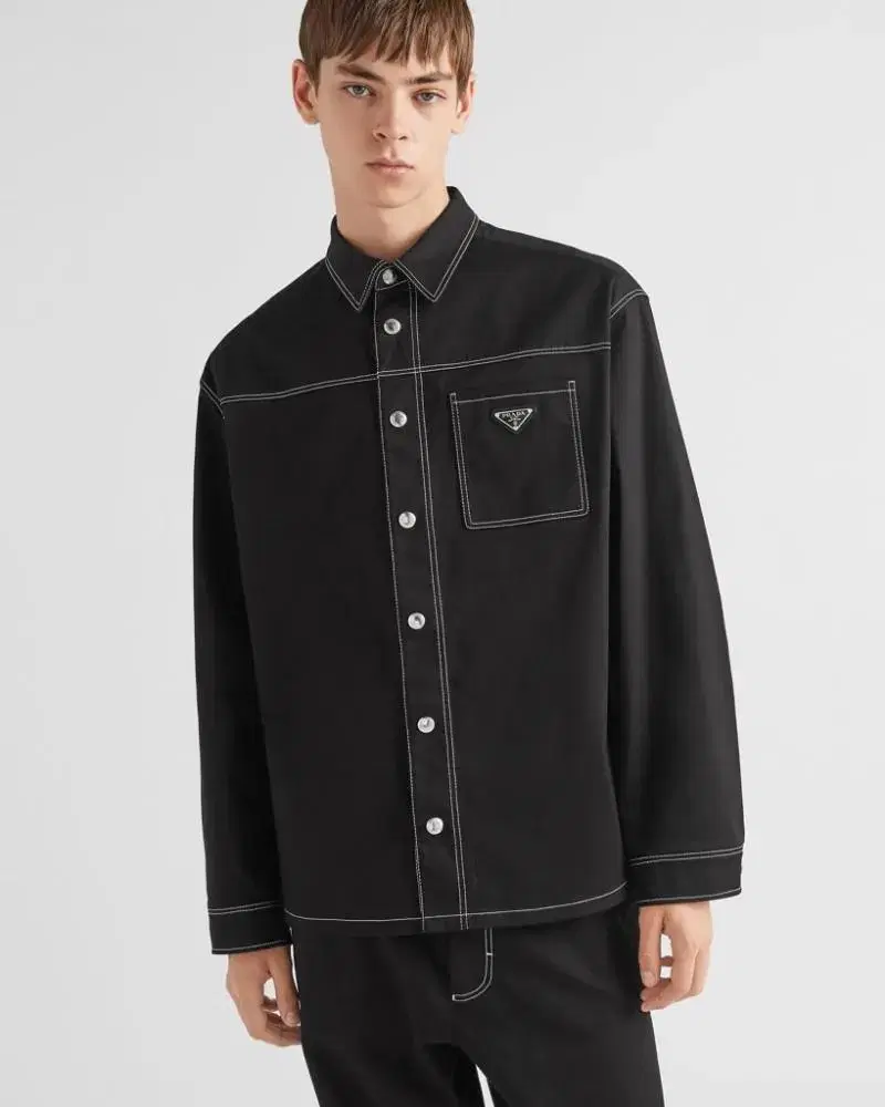 Prada Stretch Cotton Shirt Gabardine SC696 108I F0002